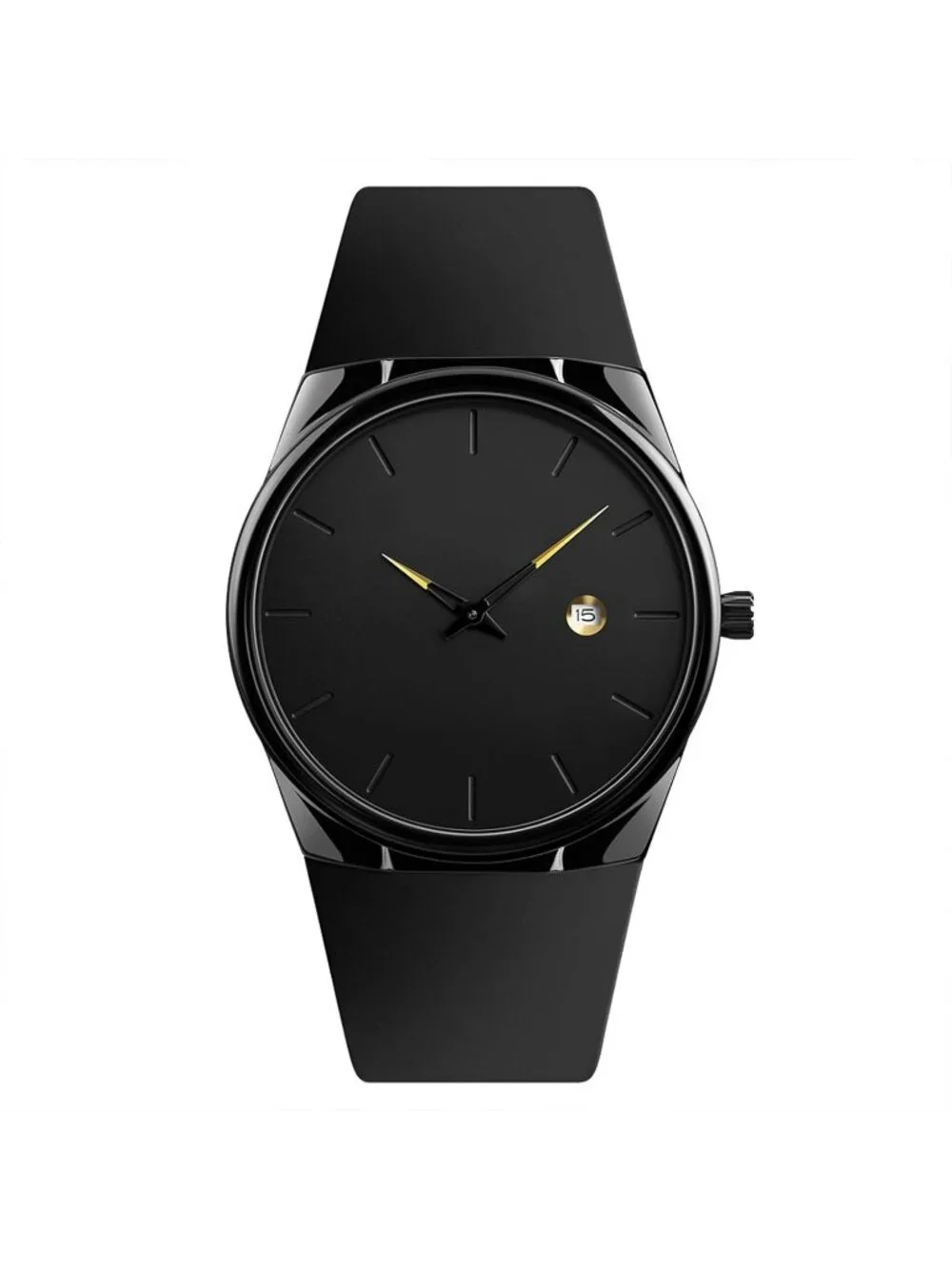 Unisex Black Casual Waterproof Analog Quartz Stylish Silicone Band Wrist Watch